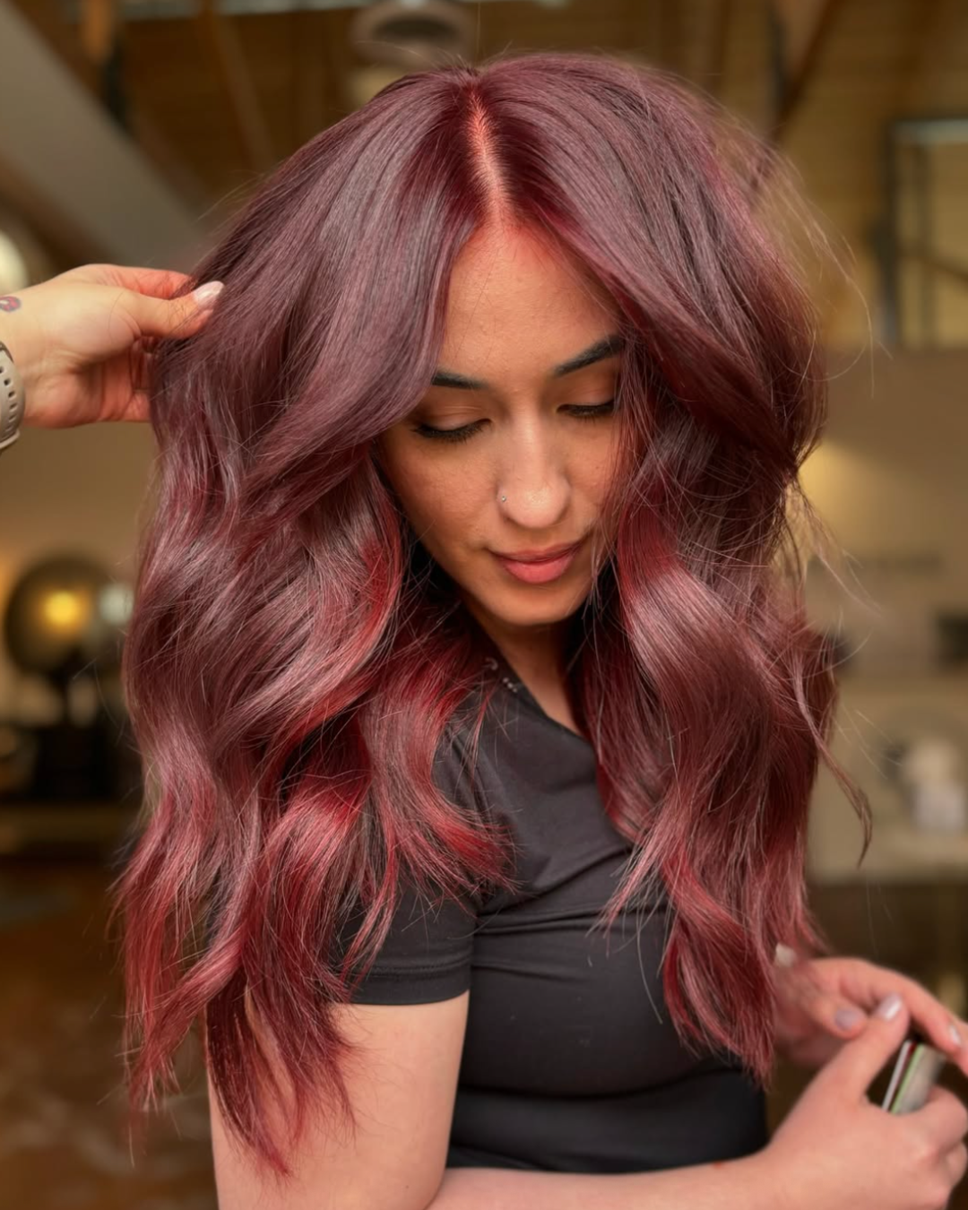 Glossy and deep cherry cola red hair by Selene